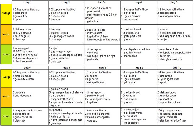 gezond eetpatroon schema