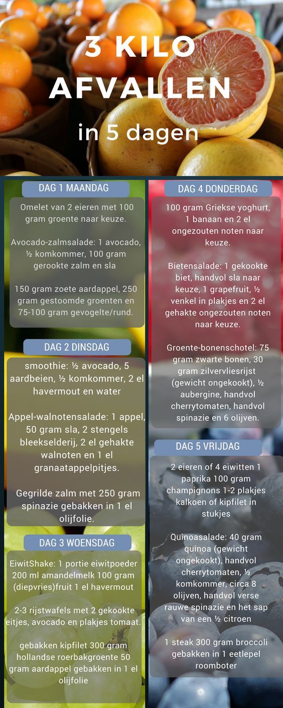 groente dieet schema